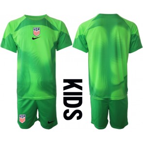Forenede Stater Målmand Replika Babytøj Udebanesæt Børn VM 2022 Kortærmet (+ Korte bukser)